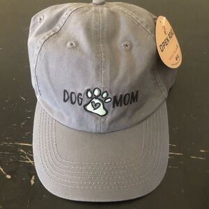 Dog Mom Embroidered Paw Logo Strapback Hat Baseball Cap Gray Open Road Pet New